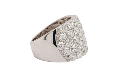 3.90ct Natural Diamond & 18ct White Gold Dress Ring 10.62g