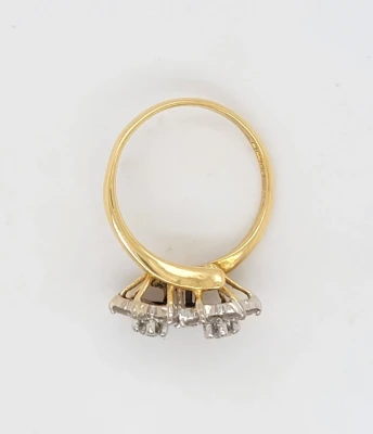 0.75ct Natural Diamond & 18ct Gold Double Daisy Ring 3.8g