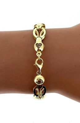 9ct Gold Fancy 8.5mm Bracelet 7.5inch