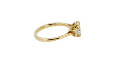 1.66ct Lab Grown Diamond & 9ct Gold Trilogy Ring 2.8g Size M