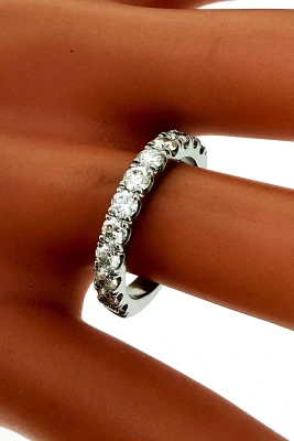 0.97ct Diamond & Platinum 3.0mm Eternity/Wedding Band 5.1g