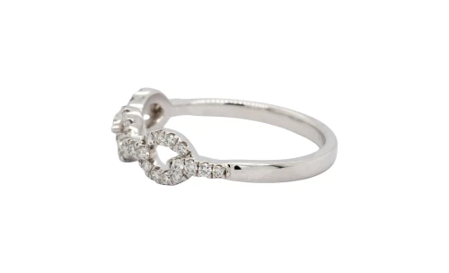 0.24ct Natural Diamond & 9ct White Gold 5.0mm Dress Ring 1.9g
