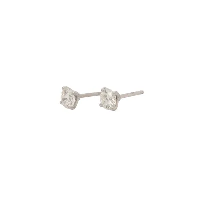 0.86ct Natural Diamond & 18ct White Gold Stud Earrings 0.7g