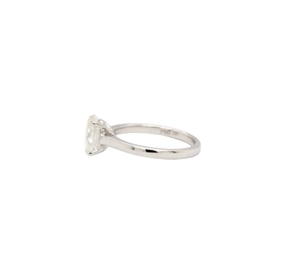 1.50ct Oval Natural Diamond & 18ct White Gold Solitaire Ring 3.3g
