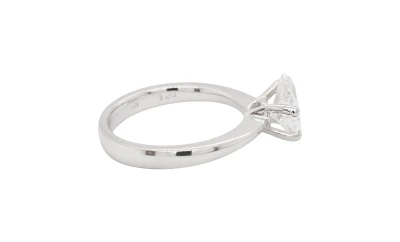 1.42ct Natural Trilliant Cut Diamond & Platinum Solitaire Ring 6.3g