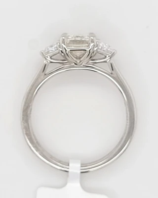 1.99ct Lab Grown Diamond & Platinum Trilogy Ring 5.6g Size M