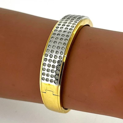 2.04ct Diamond & 18ct Gold 13.3mm Bangle 42.7g