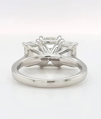 4.06ct Lab Grown Diamond & Platinum Trilogy Ring 7.0g Size M