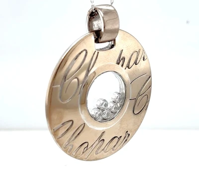 0.50ct Diamond & 18ct White Gold CHOPARD Pendant 28.9g