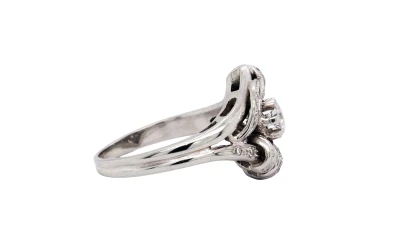 0.45ct Natural Diamond & Platinum  Art Deco Style Dress Ring 6.49g