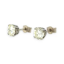 1.40ct Natural Diamond & 18ct White Gold Solitaire Stud Earrings 1.9g