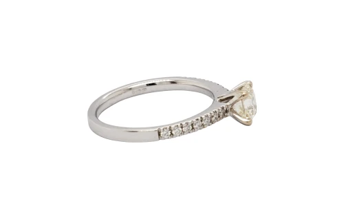 0.85ct Natural Diamond & 18ct White Gold Solitaire Ring 2.9g