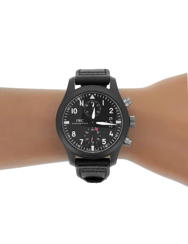 I.W.C 46mm Top Gun Chronograph - Ceratanium/Leather 2018 Box & Papers