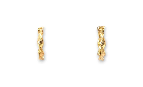 9ct Gold 22mm Twisted Hoop Earrings 1.4g