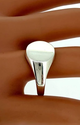 Sterling Silver Round Signet Ring 5.1g