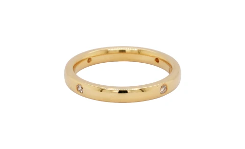 0.04ct Diamond & 18ct Gold 2.5mm Slight Court Wedding Band 3.2g