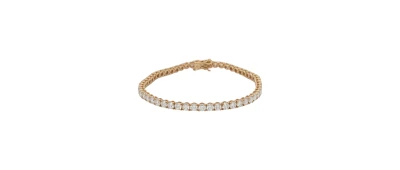 7.37ct Lab Grown Diamond & 9ct Gold 3.3mm Bracelet 8.5g 7.5 Inch