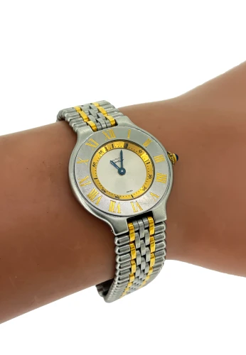 Cartier 28mm Must De Cartier 21- 18ct Gold & Stainless Steel (1996 Box & Papers) Model: 1340