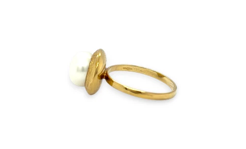Cultured Pearl & 9ct Gold Dress Ring 2.0g