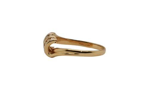 0.10ct Natural Diamond & 18ct Gold Twist Ring 2.4g