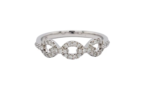 0.24ct Natural Diamond & 9ct White Gold 5.0mm Dress Ring 1.9g