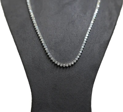 14.65ct Lab Grown Diamond & 9ct White Gold Tennis Necklace -17 Inch 18.0g