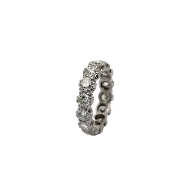 2.10ct Natural Diamond & 18ct White Gold 5.0mm Full Band 6.5g