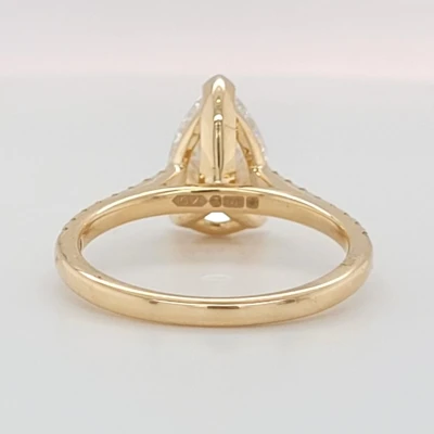 2.34ct Lab Grown Diamond & 9ct Gold Solitaire Ring 2.8g Size M