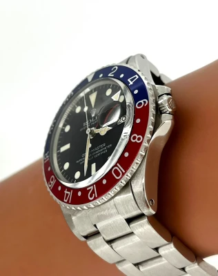 Rolex 40mm GMT Master "Pepsi" Stainless Steel Year 1966 - Model: 1675/0