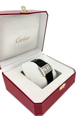 Cartier Tank Divan Stainless Steel/Leather Circa 2008