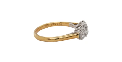 1.00ct Natural Diamond & 18ct Gold Trilogy/Eternity Ring - 2.8g