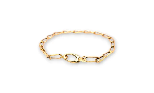 9ct Gold Oval link 4.00mm Bracelet with Push Spring Clasp 7 Inch 2.3g