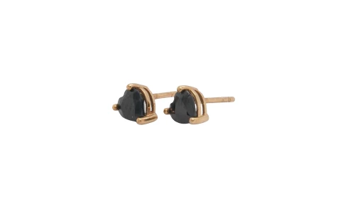 1.00ct Natural Sapphire & 9ct Gold Heart Shape Stud Earrings 0.7g