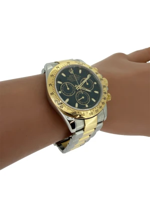 Rolex 40mm Daytona "Black Dial" 18ct Gold & Stainless Steel 2010 Box and Papers