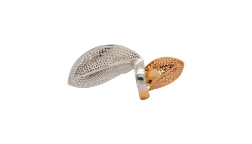 5.17ct Natural Diamond & 18ct Rose/White Gold Bespoke Leaf Ring (68.5 x 40mm) 23.14g