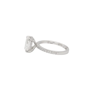 2.40ct Lab Grown Diamond & Platinum Solitaire (Hidden Halo) 5.2g Size M