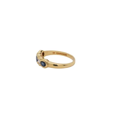 0.60ct Sapphire & 0.20ct Diamond 18ct Gold Ring 3.3g