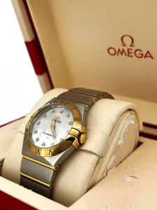 Omega Constellation 28mm - 18ct Gold & Stainless Steel- Mother of Pearl & Diamond 2019 Box & Papers