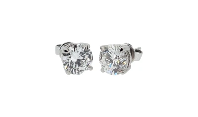 4.03ct Lab Grown Diamond & Platinum Solitaire Stud Earrings 5.0g