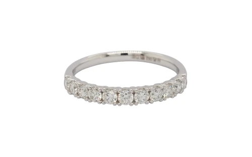 0.57ct Natural Diamond & 18ct White Gold Eternity/Wedding Band 2.3g