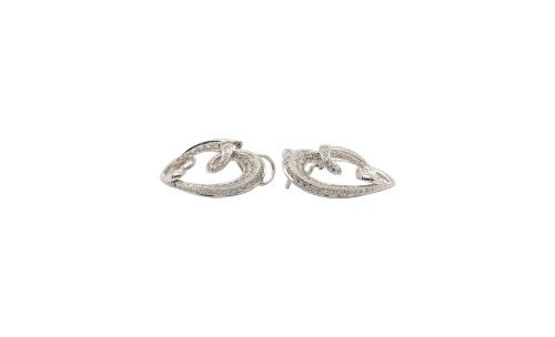 1.32ct Natural Diamond & 18ct White Gold (24.7 x 16mm) Lever Back Stud Earrings 6.4g