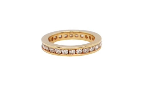 1.00ct Natural Diamond & 18ct Gold Full Eternity/Wedding Band 3.8g