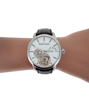 Maurice Lacroix 43mm Square Wheel (2018 Box & Papers) Stainless Steel & Leather