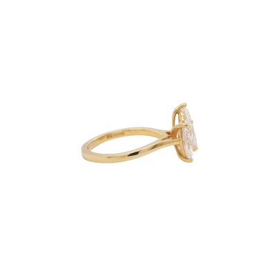 2.45ct Lab Grown Double Diamond & 18ct Gold Solitaire Ring 3.8g