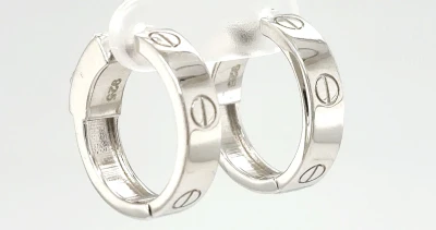 Solid Silver Hinged Screw Style Hoop Earrings 8.2g ( 20 x 20 x 5.0mm)