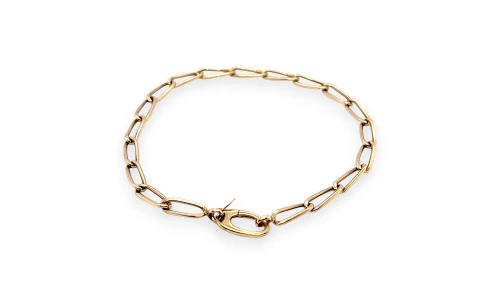 9ct Gold Oval link 4.00mm Bracelet with Push Spring Clasp 7 Inch 2.3g