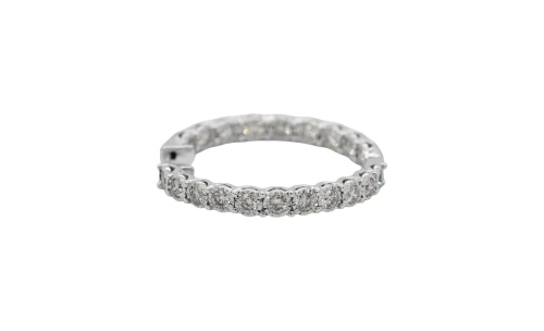 2.12ct Natural Diamond & 9ct White Gold Hoop Earrings (29mm) 7.4g