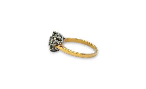 1.00ct Diamond & 18ct Gold Cluster Ring 3.6g Size M