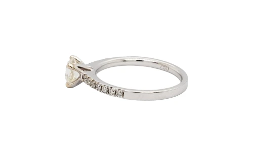 0.85ct Natural Diamond & 18ct White Gold Solitaire Ring 2.9g