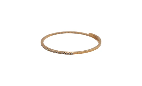 0.53ct Natural Diamond & 18ct Gold Twist/Flex Bangle 8g